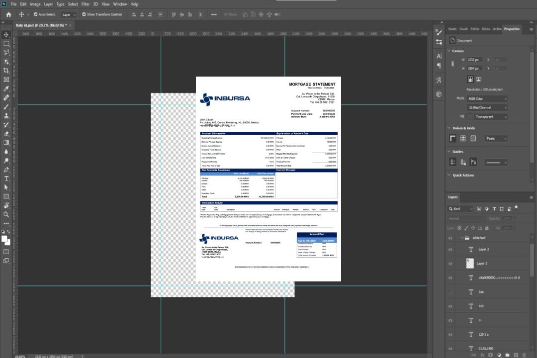 Modèle Word et PDF de relevé hypothécaire de Banco Inbursa au Mexique template Modèle Word et PDF de relevé hypothécaire de Banco Inbursa au Mexique template